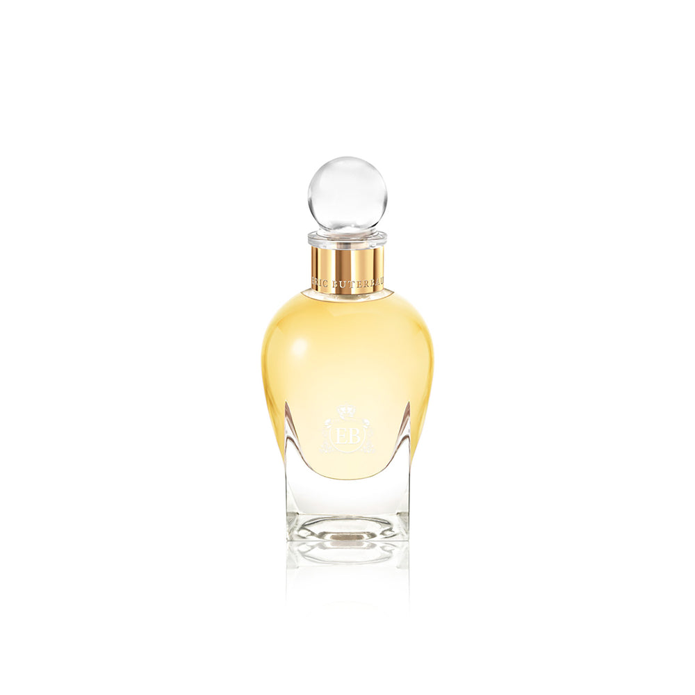 100 ml bottle, with transparent glass and yellowish perfum. Spherical cap with gold band. Nick´s Sunflower, a fragrance by Eric Butherbaugh.