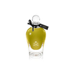 250 ml bottle, with transparent glass and greenish perfum. Spherical cap with black ribbon. Apollo Hyacinth, a fragrance by Eric Butherbaugh.